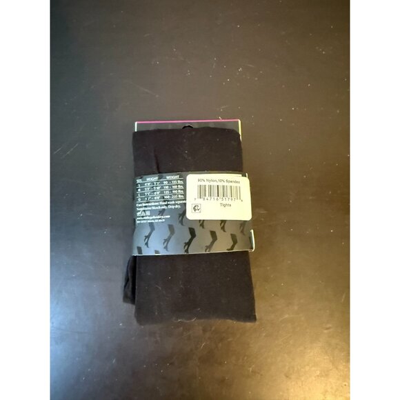 New NIP On The Go Footed Black Tights Pantyose Womens Size Queen - Picture 2 of 2